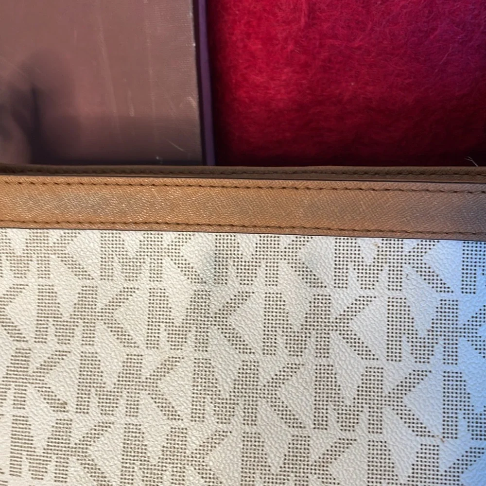 MICHAEL KORS SIGNATURE MK MEDIUM SIZE MORGAN MESSENGER CROSSBODY BAG VANILLA